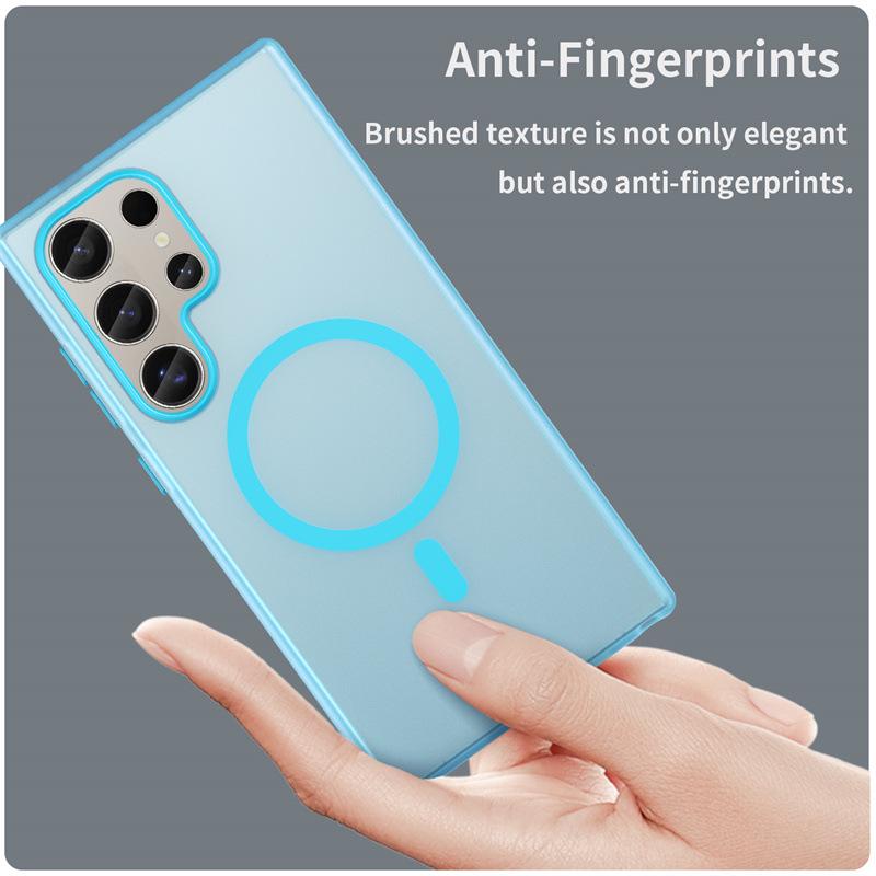 Frosted Magnetic Samsung S26 Ultra Case: Compatible with S24/S25, Skin-friendly A55 Silicone A17, Cross-border A0607.