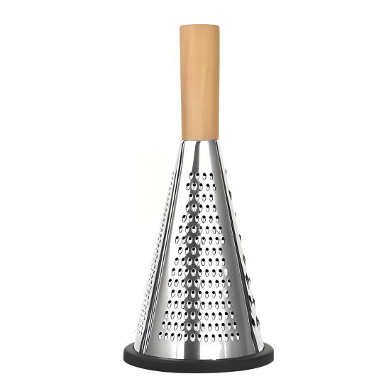 Vertical Cone Cheese Grater Steel Shredder for Food Grade Stainless Parmesan Wood Handle Small