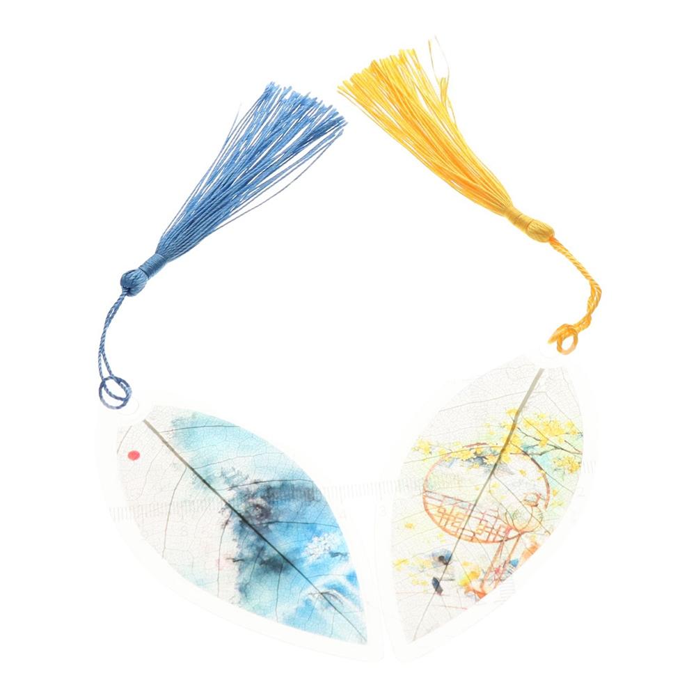 Students Chinese Style Pretty Aesthetic Leaves Bookmark Paper Cilp Leaf Vein Bookmark Bookmarks