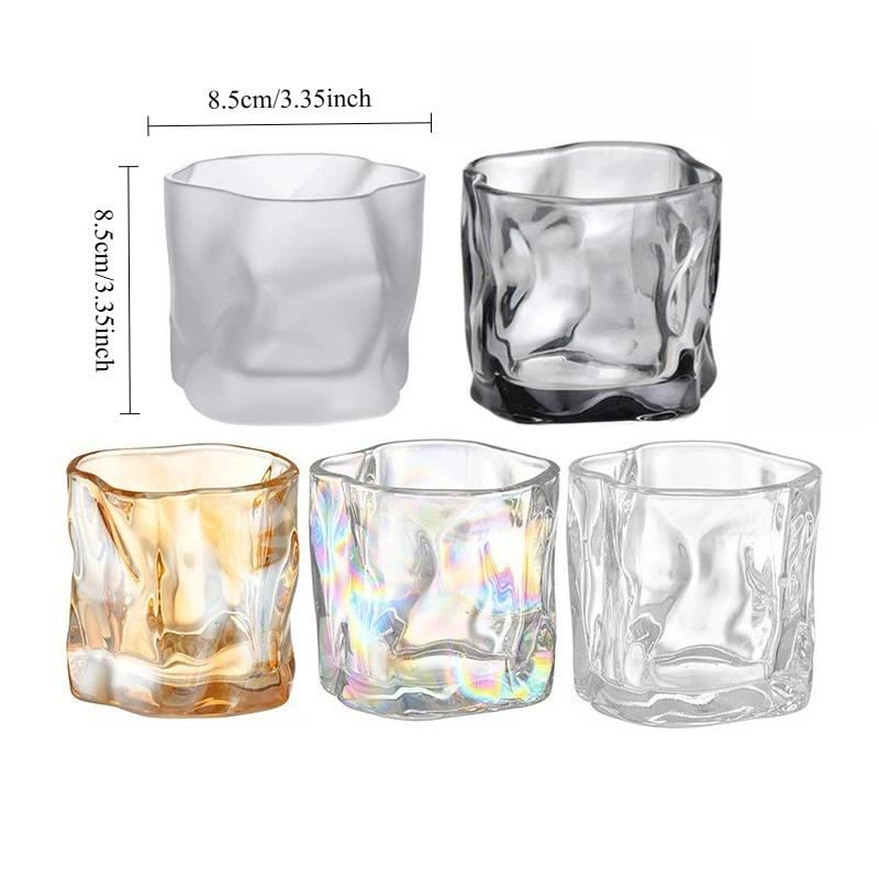 280ml/9.6oz Luxusní sklenice na whisky Vysoce kvalitní sklenice na koktejly Vícebarevné sklenice na víno Párty Bar Kreativní nepravidelná zkroucená sklenice
