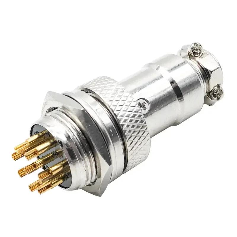 T&I Gx16/Gx12/Gx20 Gold-Plated Aviation Socket Male&Female Connectors 2p/3/4/5/6/7/8/9/10/12/14/15 Pins Cable Connector