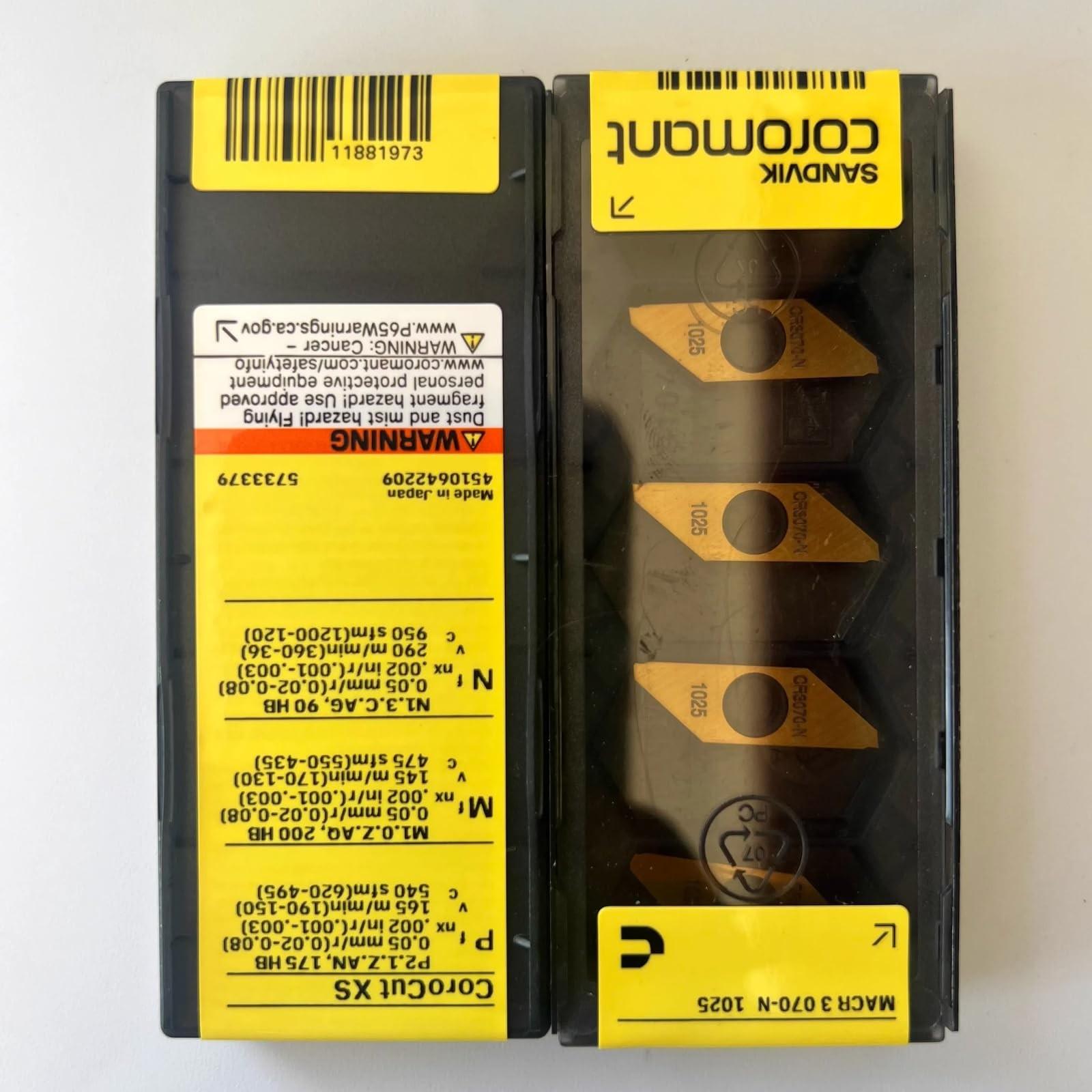 

Original Sandvik / MACR3070-N 1025 CNC lathe carbide blade tool 10 Pcs