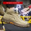 Scarpe da lavoro invernali con puntale in acciaio, scarpe da ginnastica antinfortunistiche alte alla caviglia, antiperforazione, calde e protettive, antiscivolo, stivali da lavoro invernali