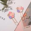 1 x rosa Sakura-Blumen, Metall-Lesezeichen, exquisite Kirschblüten-Büroklammer