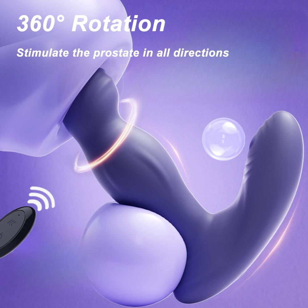 Zabawki erotyczne Stymulator prostaty Wibrator Męski Masażer prostaty Rotacja Korki analne Silikonowy Wibrator łechtaczkowy jąder Zabawka erotyczna dla gejów