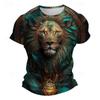 2024 Boutique T-shirt vintage da uomo con stampa 3D di tigre, oversize, a maniche corte, da uomo, alla moda, girocollo, sportiva, manica corta, taglia 6XL