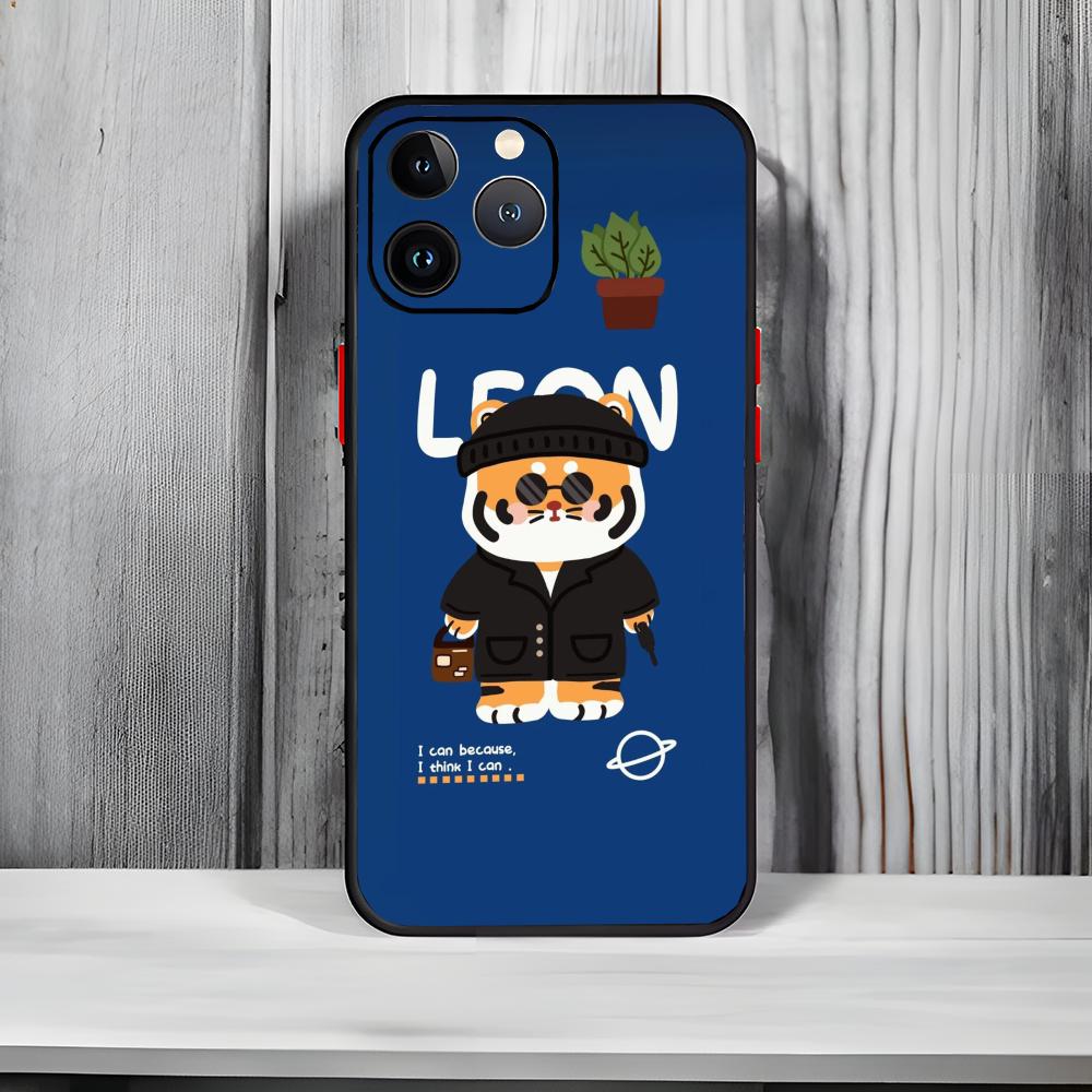 Cute Cartoon M-MUZIK T-TIGER Phone Case Black Matte Thin Phone Case For iPhone17 16 15 14 13 ProMax