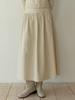 Liel Fiord Shirring Skirt (Beige)