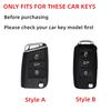 Tpu Genuine Leather Auto Key Fob Cover Smart Case Housing Mount Chain Remote Fit For Vw Volkswagen T-Roc Golf 7 Polo Tiguan T-Cross Jetta Eos Beetle