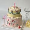 Double Layer Simulation Birthday Cake Model Fake Cake Mold Plastic Decoration Children's Photography Props Window Sample Display