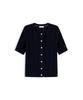 TOMMY HILFIGER Gold Button Cable Crew Neck Cardigan