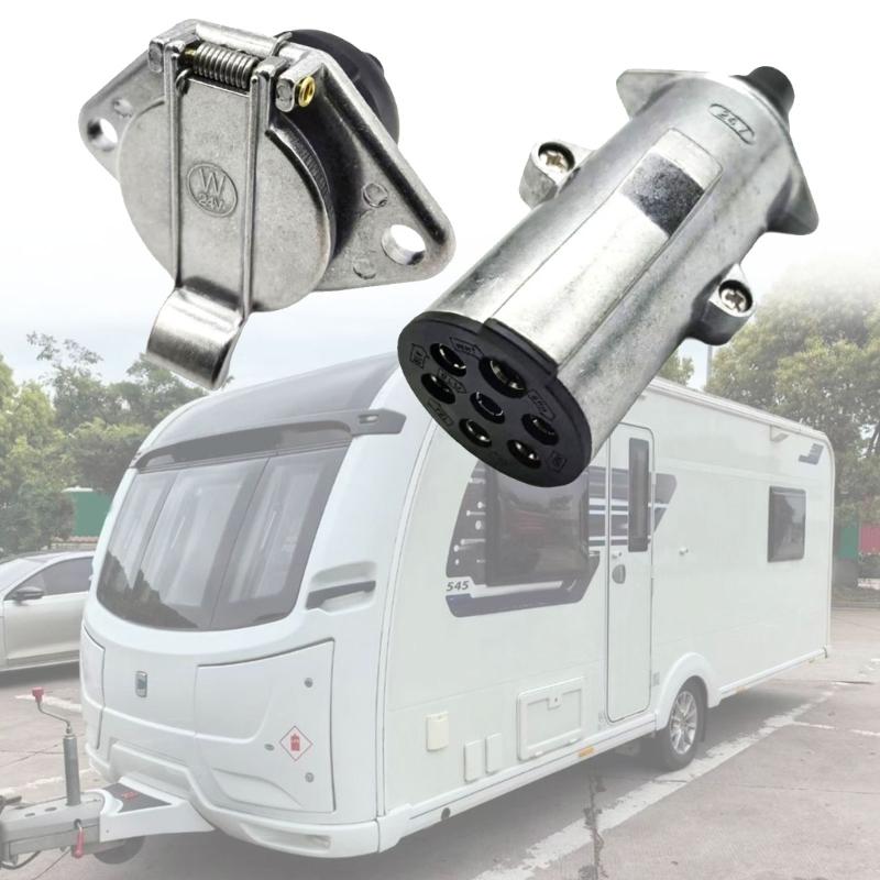 24V 7 Hole Aluminum Socket Quick Install Trailer Power Outlet for Mobile Home Truck & Commercial Vehicle Power Supply