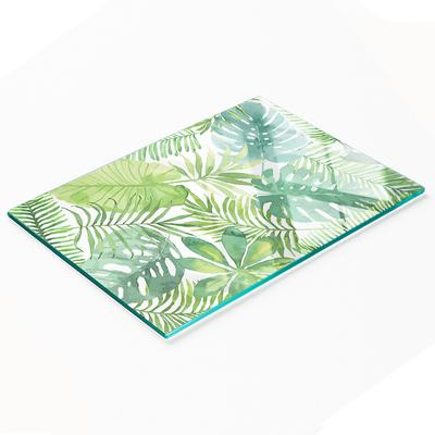 Ozdobna Deska Szklana Do Krojenia I Serwowania Liście Tropikalne 80X52 Cm