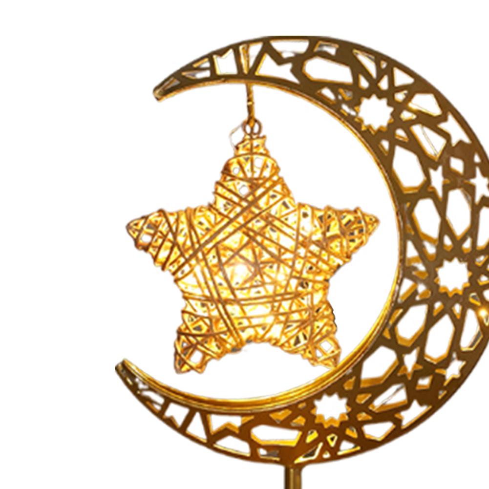 LED Night Light Metal LED Star Moon Light Battery Operated Cute Nightlight Office & Home Decor Eid Mubarak Star Moon Light