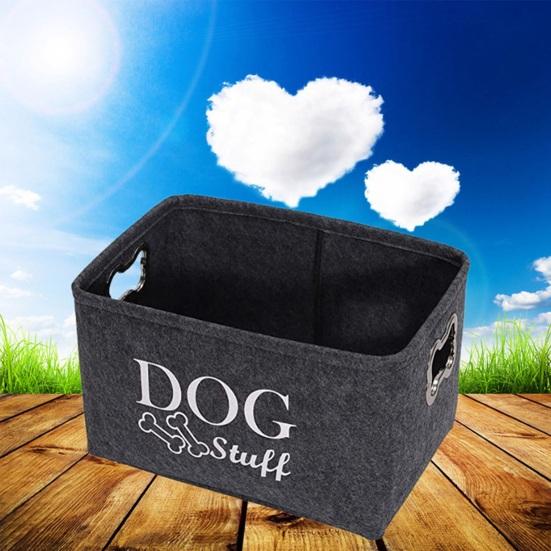 Boîte de rangement pour jouets pour animaux de compagnie avec poignée, panier de rangement pratique pour vêtements, couvertures, jouets, organisateur pour la maison