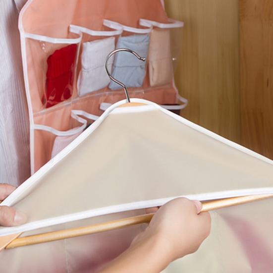 Candy Color 16 kieszeni siatkowych przezroczysta bielizna skarpetki torba do przechowywania wiszący woreczek