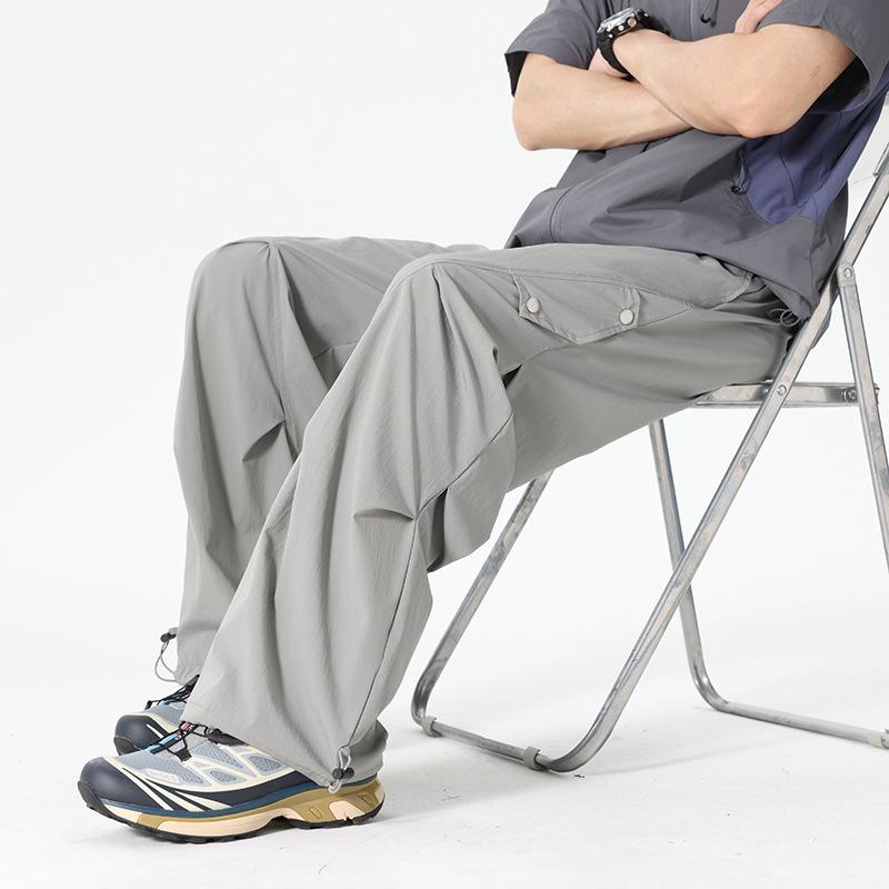 Men's Autumn New Solid Color Straight Casual Pants Loose Wide-leg Trousers