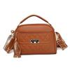 New Soft Leather Fringed Small Bag In Early Autumn, Women's Rhombus Portable Multi-layer Practical Single Shoulder Oblique Span Bag