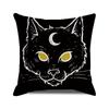 Double Sided Vintage Style Skeleton Black Cat Cushion Cover Holiday Decor Throw Pillow Case for Gothic Home Decor