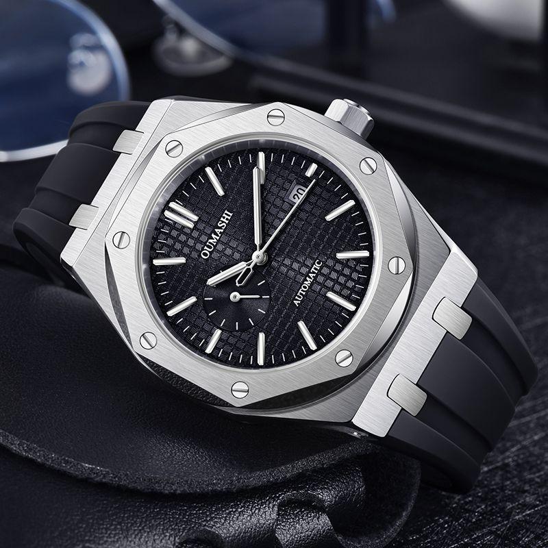 Lässige automatische mechanische Herrenuhr 42 Edelstahl Business wasserdicht leuchtend mechanische Uhr