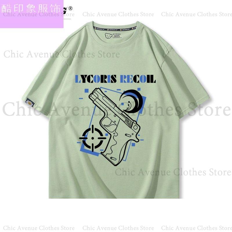 Anime Lycoris Recoil Print Tshirt for Unisex Women Summer Tops Cotton Short Sleeve Tee Daily Clothing Casual Tshirts Women Top S