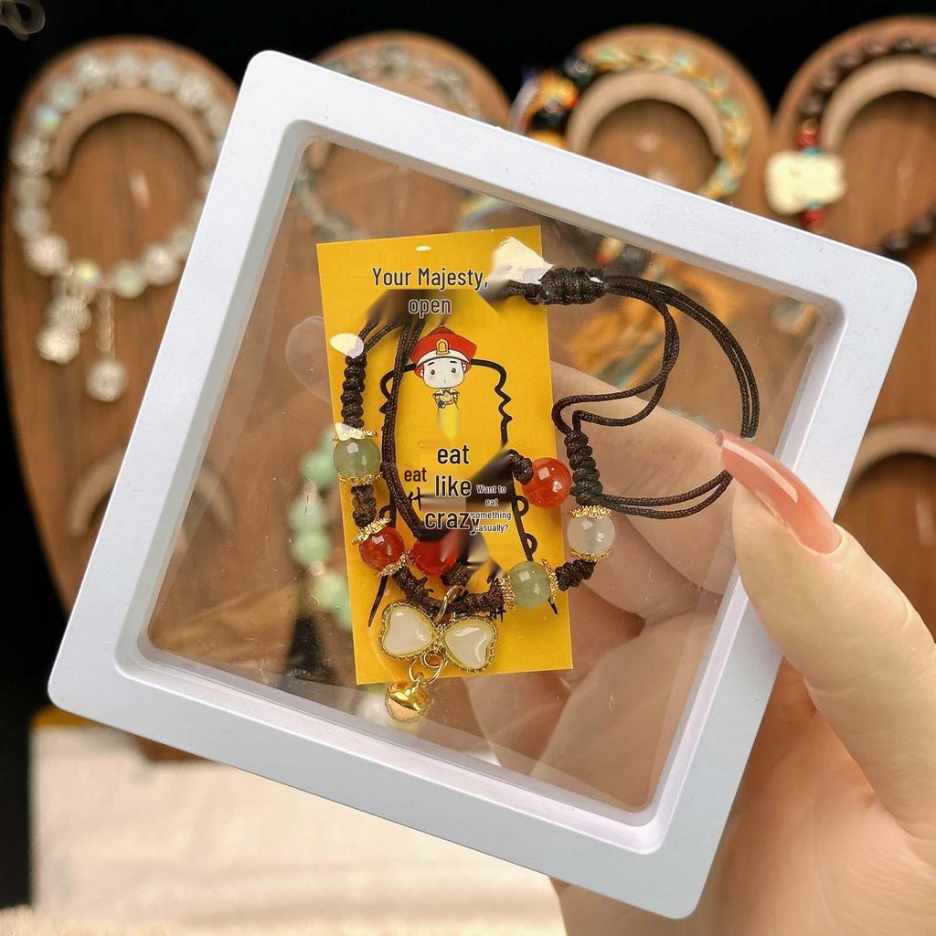 New Year Wealth God Adjustable Red Rope Bracelet - Chinese Style Student Hand Ornament