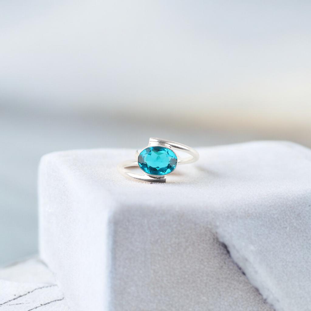 Natural Apatite Gemstone 925 Sterling Silver Jewelry Handmade Ring Wedding Gift RR-31-7