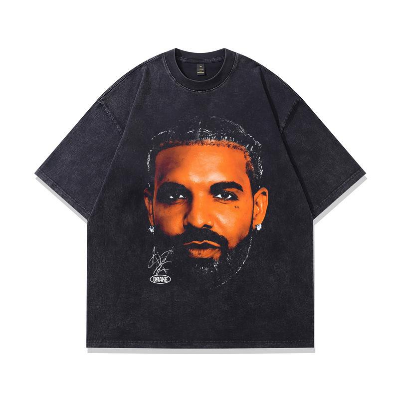 High Street Vintage Men'S Printed T-Shirt Oversize Large Version Short Sleeve T-Shirt Ins Men