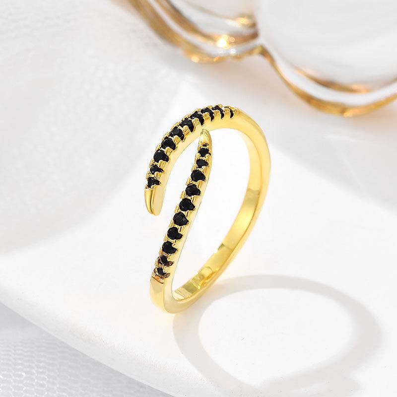 Fashion Light Luxury Winter New Product Niche Design Open Ring Simple Retro Ring Hand Ring