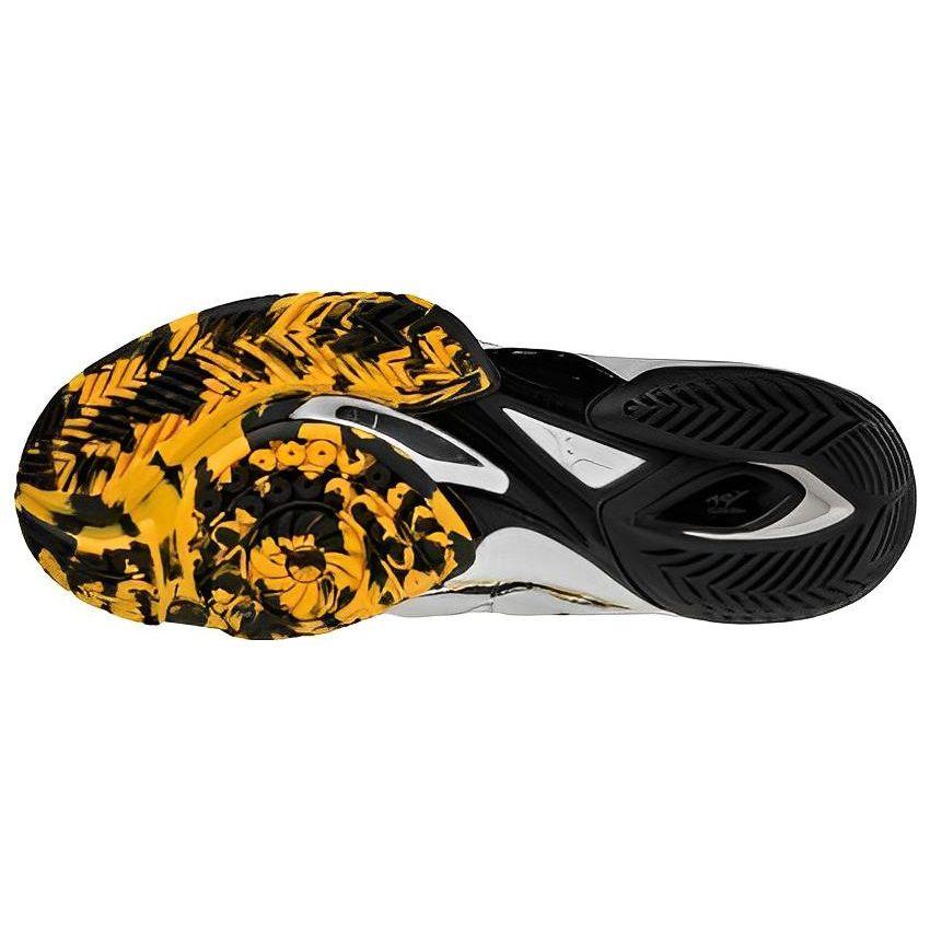 Mizuno Wave Claw Neo Shock Absorbing Non-Slip Durable Low-Top Badminton Shoes Unisex sneaker Black White Yellow 71GA227000