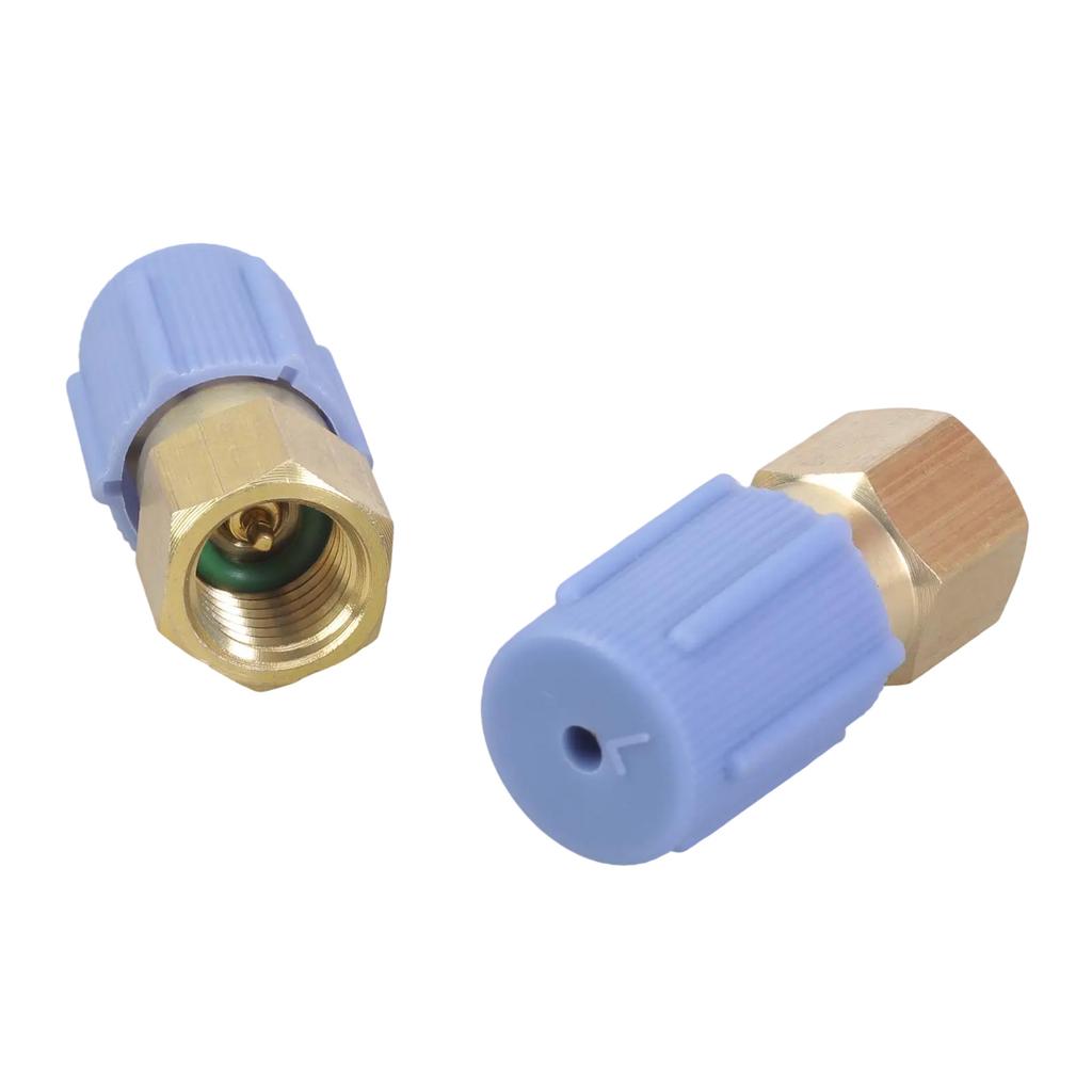 2pcs Brass Quick Couplers set High/Low Side Adapters Air Conditioning Hose Fitting Refrigerant Charge Hose for R1234YF