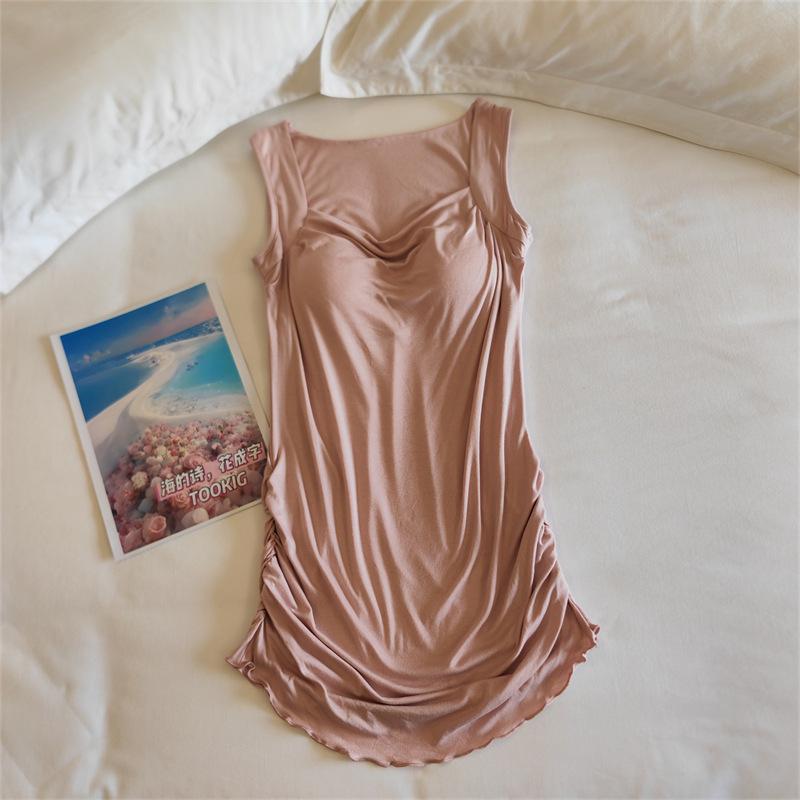 Camisola de Dormir Feminina da Moda para E-commerce Transfronteiriço com Bojos