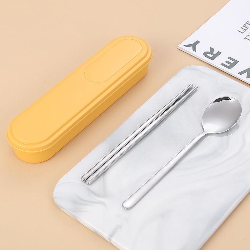 Portable Cutlery Set 304 Stainless Steel Chopsticks Fork and Spoon Tableware Set for Travel Camping Picnic Household Tool