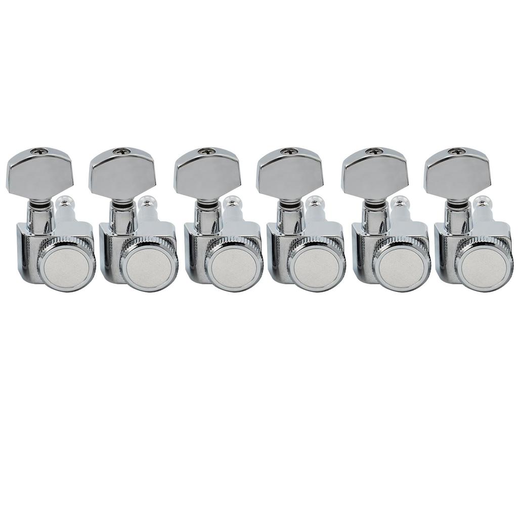Musiclily Pro 6-Piece 2-Pin Locking Tuners for Strat/Telecaster Electric Guitars, Chrome
