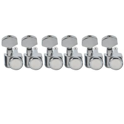 Musiclily Pro 6-Piece 2-Pin Locking Tuners for Strat/Telecaster Electric Guitars, Chrome