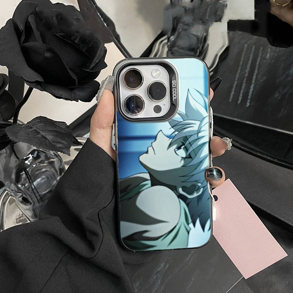 

D-Киллуа Зольдик H-Hunter X Hunter Чехол для телефона iPhone 17,16,15,14,13,12,Pro MAX Черный Матовый Ударопрочный Чехол iPhone15