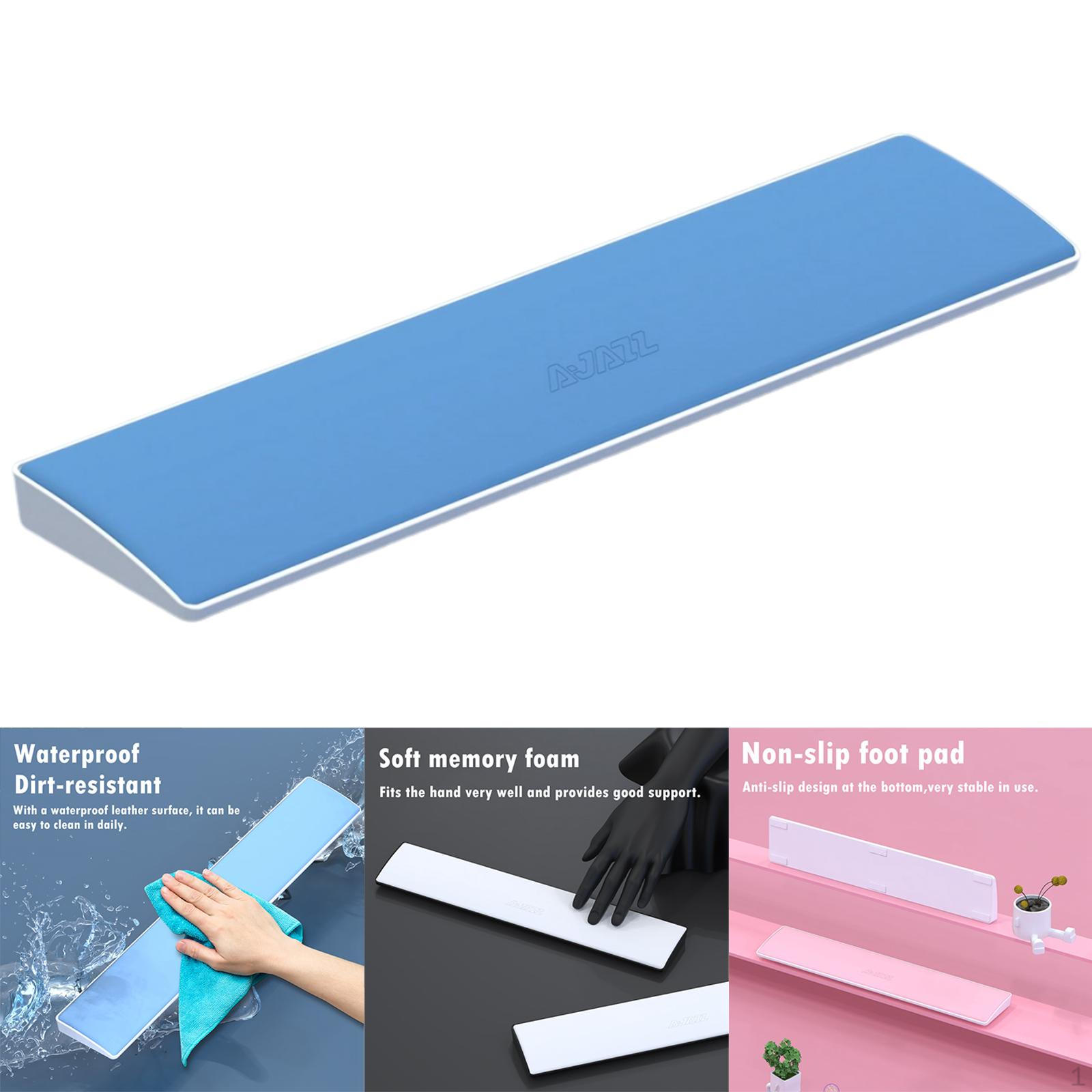 

Эргономичная клавиатура из искусственной кожи, мягкая противоскользящая подушка, очищаемая профессиональная кожаная подушка на запястье 61-Keys Blue