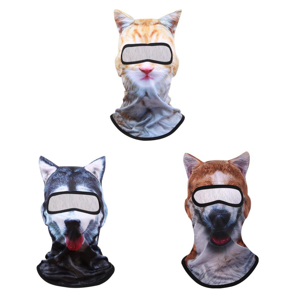 5/1 Stück 3D Stehohren Tier Sturmhaube Gesichtsmaske für Musikfestivals Raves Ski Cosplay Party Outdoor Sonnenschutz Sturmhaube Hut