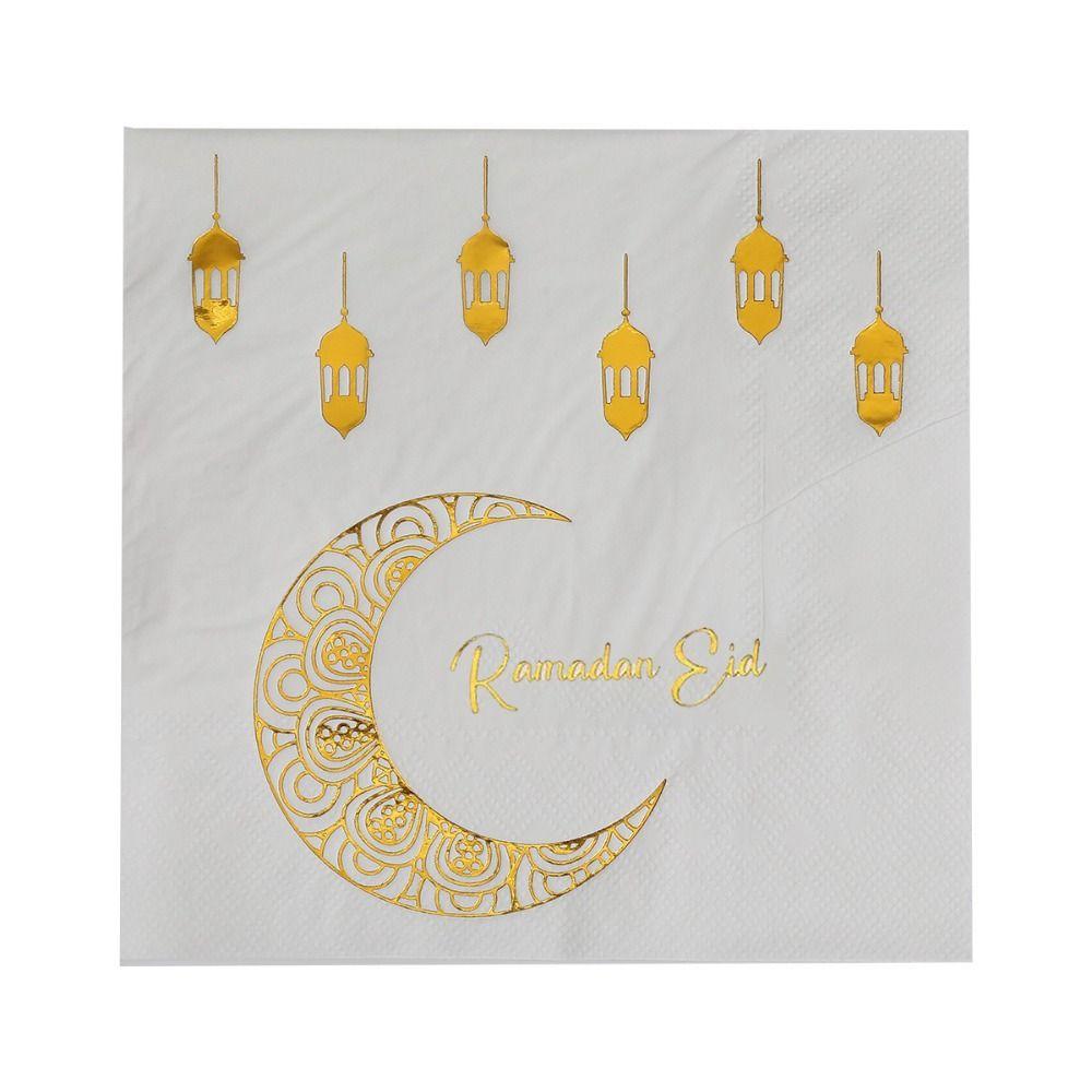 Colorful Moon-Patterned Napkins Golden Moon White Printed Napkins 20 Pieces Star Patterns Disposable Paper Tissues Kitchens