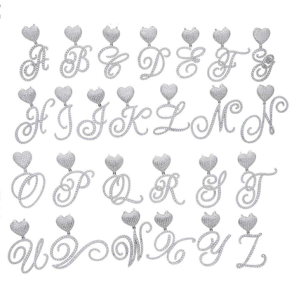 New Fashion Design Bling Women Girl Jewelry Micro Pave Cz Silver Gold Colors All 26 Initial Alphabet Letter Pendant