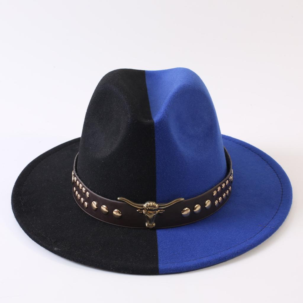 Popular European and American Classic Double-color Wide-brimmed Top Hat Men's and Women's Fashion OL Style Cowboy Hat Jazz Hat