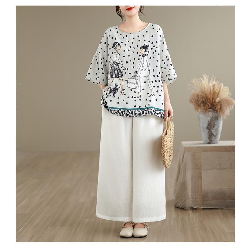 DIMANAF 2026 Plus Size New T-Shirt Tees Women Print Loose Casual Casual Lady Tops Shirts Oversize Summer