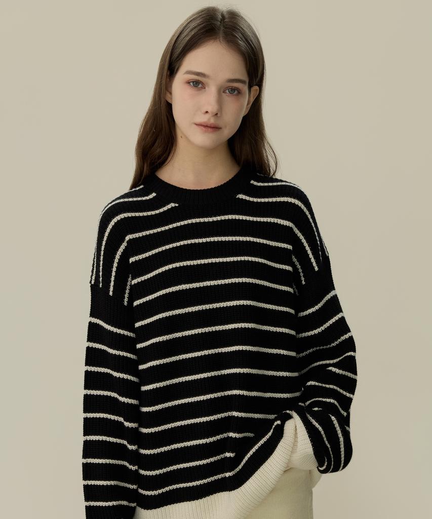 ELLIOTI Stripe Wool Knit Sweater_2Color
