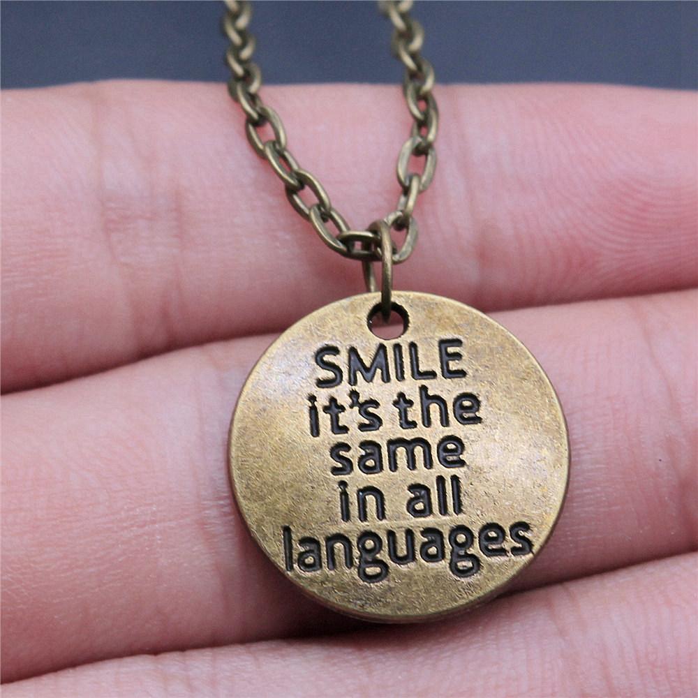 Necklace On The Neck 43cm Chain Round Tags Friendship Vintage Jewelry Supplies QN063