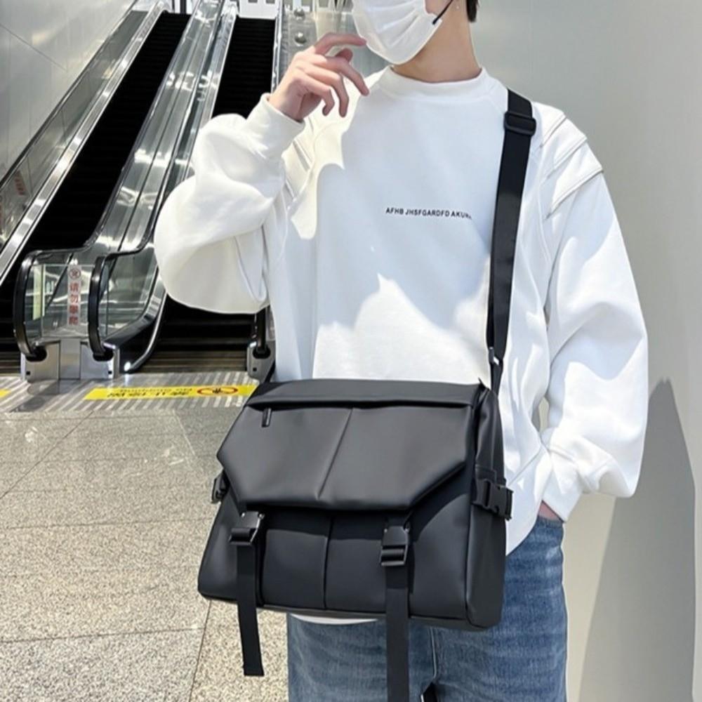 Multi-pocket Crossbody Shoulder Bag Nylon College Backpack Waterproof Messenger Bag  Cycling Use