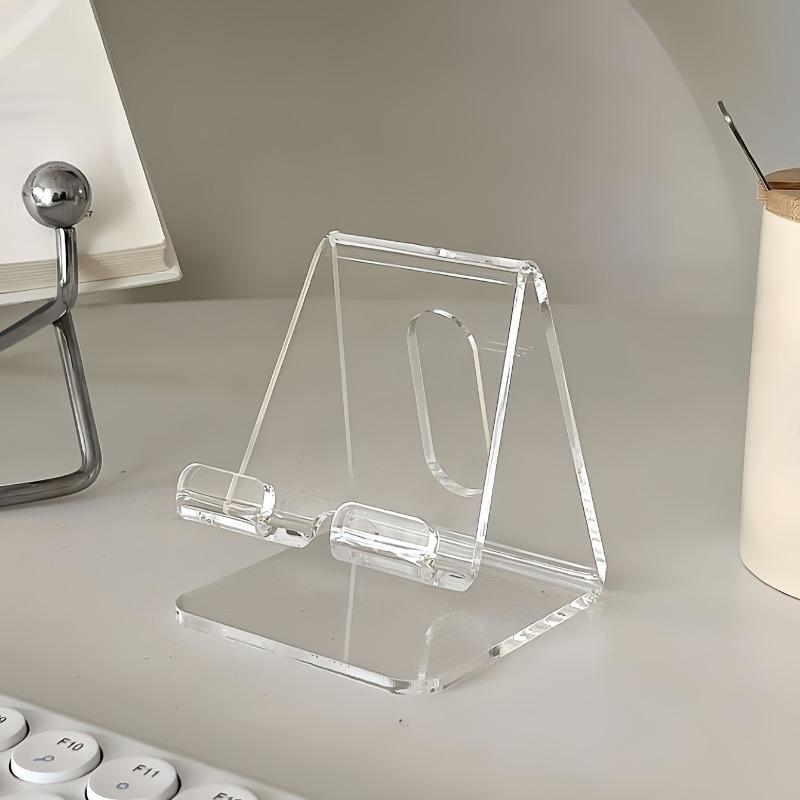Acrylic Transparent Minimalist Ins Foldable Phone Holder Desktop Lazy Tablet Stand For iPhone iPad Galaxy Tab Smartphone Bracket