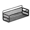 Portable Metal Grid Bathroom Storage Basket Wall Mounted Rustproof Bathroom Shelf No Drill Cosmetic Basket Kitchen