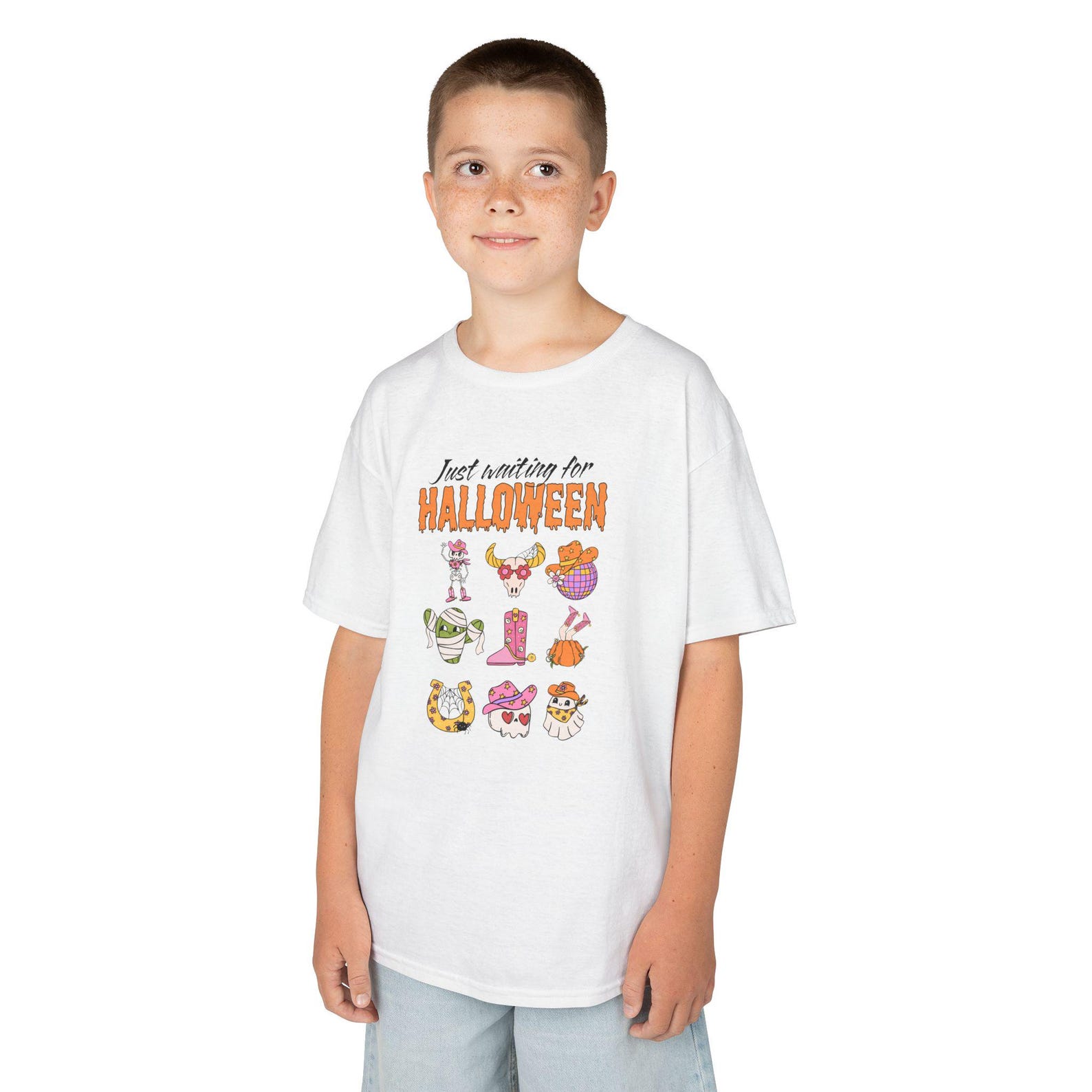 Halloween Graphic Tee, Kids Spooky Costume Shirt M