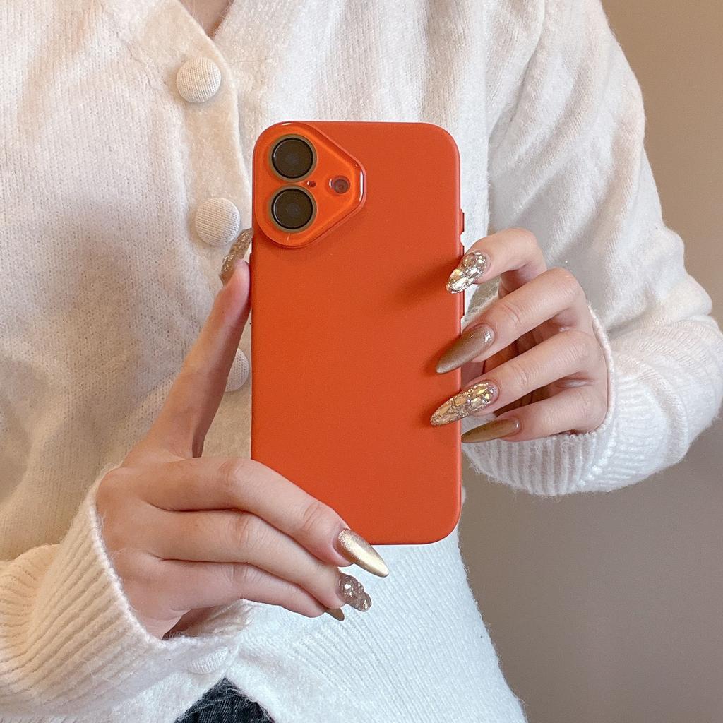 Glass Lens Skin Feel Solid Color Compatible with iPhone 16 Pro Max Apple 17 Phone Case 14/15 Hard Shell Solid Color