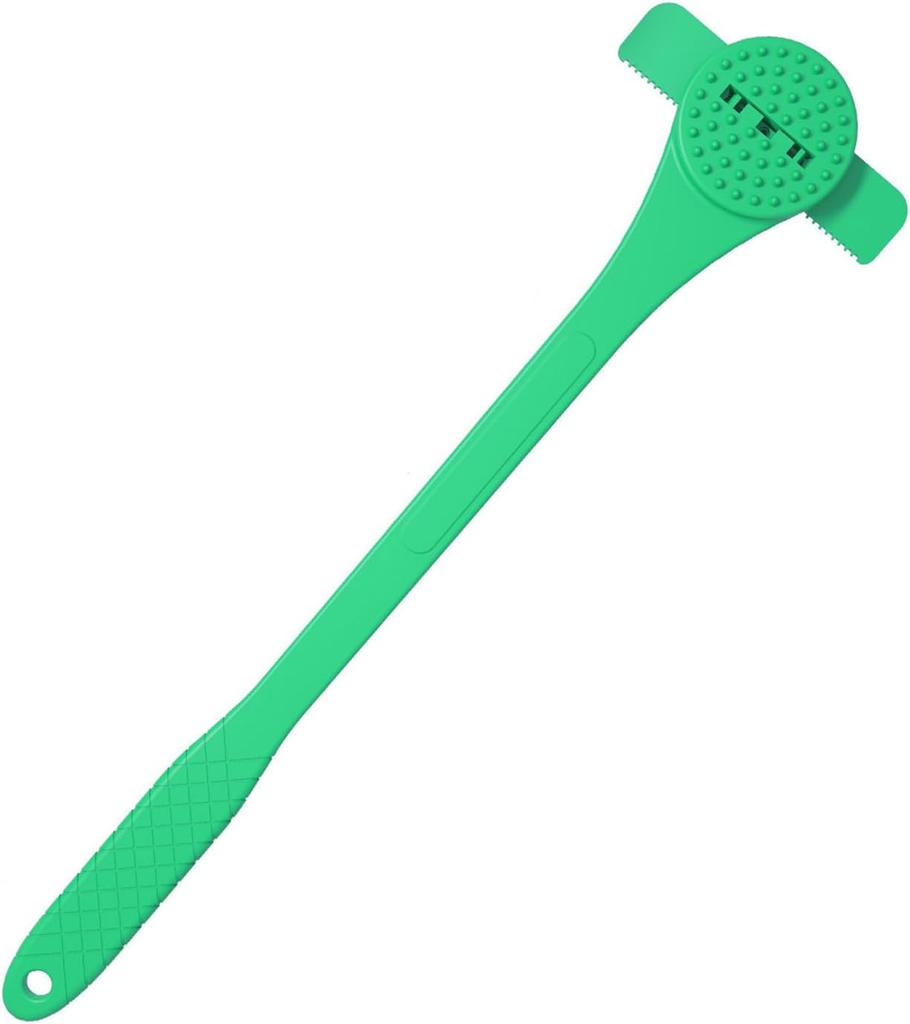 2 In 1 Men Back Shaver Long Soft Handle Shaving Knife Anti-Slip Back Hair Trimmer for Wet Dry Shaving